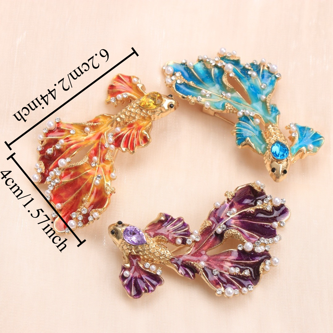 Baroque Goldfish Brooch, Luxury Fashion Accessory